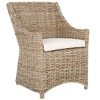 Cheryle Wicker Washed Brown Wingback Arm Chair (Fully Assembled) - 26 W x 23 D x 34 H - 26Wx23Dx34H