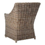 Cheryle Wicker Washed Brown Wingback Arm Chair (Fully Assembled) - 26 W x 23 D x 34 H - 26Wx23Dx34H