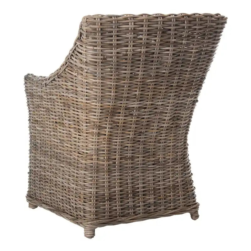 Cheryle Wicker Washed Brown Wingback Arm Chair (Fully Assembled) - 26 W x 23 D x 34 H - 26Wx23Dx34H