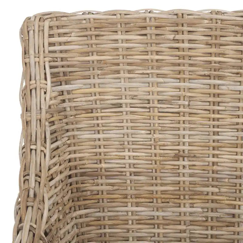 Cheryle Wicker Washed Brown Wingback Arm Chair (Fully Assembled) - 26 W x 23 D x 34 H - 26Wx23Dx34H