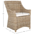 Cheryle Wicker Washed Brown Wingback Arm Chair (Fully Assembled) - 26 W x 23 D x 34 H - 26Wx23Dx34H