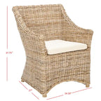 Cheryle Wicker Washed Brown Wingback Arm Chair (Fully Assembled) - 26 W x 23 D x 34 H - 26Wx23Dx34H