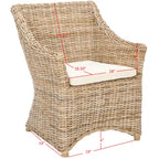 Cheryle Wicker Washed Brown Wingback Arm Chair (Fully Assembled) - 26 W x 23 D x 34 H - 26Wx23Dx34H