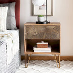  Valentina 1 Drawer Textured Nightstand