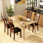 Gymax Set of 4 Dining Chair Kitchen Chair with Backrest Padded Seat &