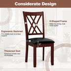 Gymax Set of 4 Dining Chair Kitchen Chair with Backrest Padded Seat &