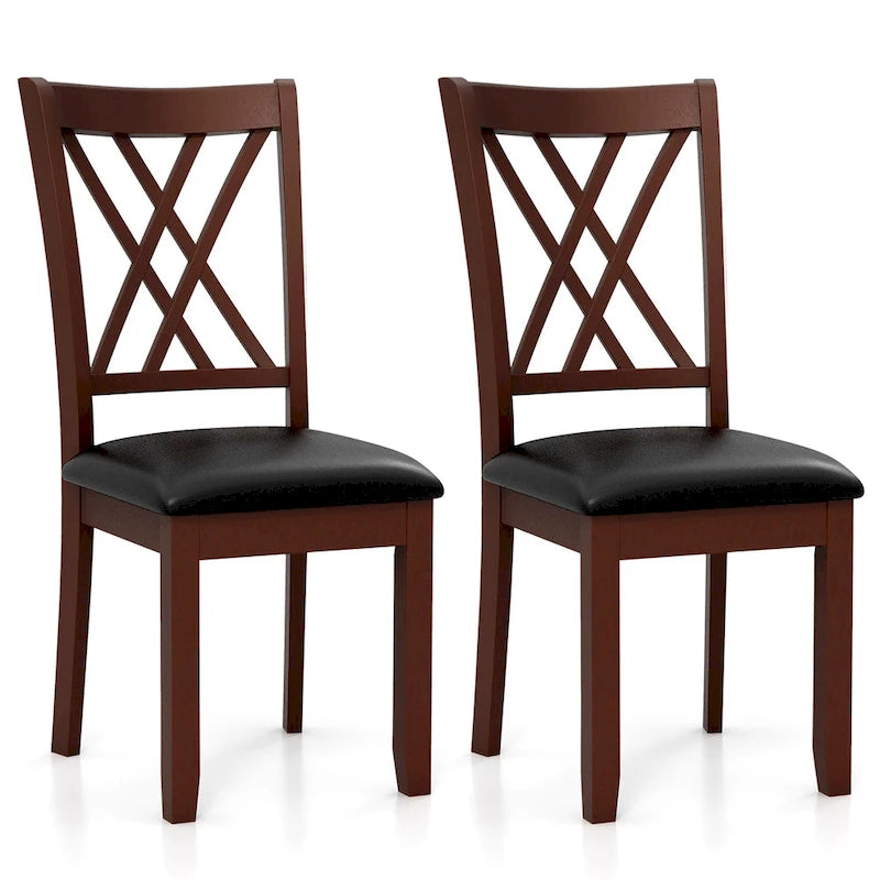 Gymax Set of 4 Dining Chair Kitchen Chair with Backrest Padded Seat &