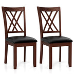 Gymax Set of 4 Dining Chair Kitchen Chair with Backrest Padded Seat &