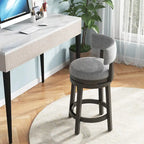 Swivel Bar Stool with Upholstered Back Seat and Footrest
