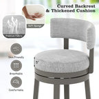 Swivel Bar Stool with Upholstered Back Seat and Footrest