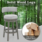 Swivel Bar Stool with Upholstered Back Seat and Footrest