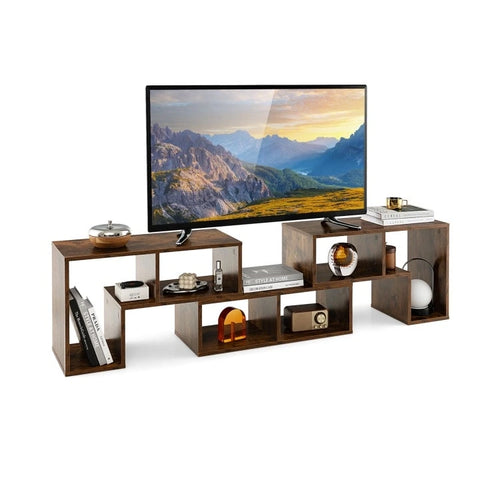 3 Pieces TV Stand Console Entertainment Center for TVs up To 65 Inch with Bookcase Shelves - 26.5 x 12 x 17 (L x W x H)