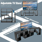3 Pieces TV Stand Console Entertainment Center for TVs up To 65 Inch with Bookcase Shelves - 26.5 x 12 x 17 (L x W x H)