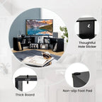 3 Pieces TV Stand Console Entertainment Center for TVs up To 65 Inch with Bookcase Shelves - 26.5 x 12 x 17 (L x W x H)