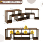 3 Pieces TV Stand Console Entertainment Center for TVs up To 65 Inch with Bookcase Shelves - 26.5 x 12 x 17 (L x W x H)