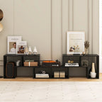 3 Pieces TV Stand Console Entertainment Center for TVs up To 65 Inch with Bookcase Shelves - 26.5 x 12 x 17 (L x W x H)