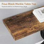 Modern Faux Marble Hallway Table with Geometric 40 Narrow