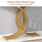 Modern Faux Marble Hallway Table with Geometric 40 Narrow