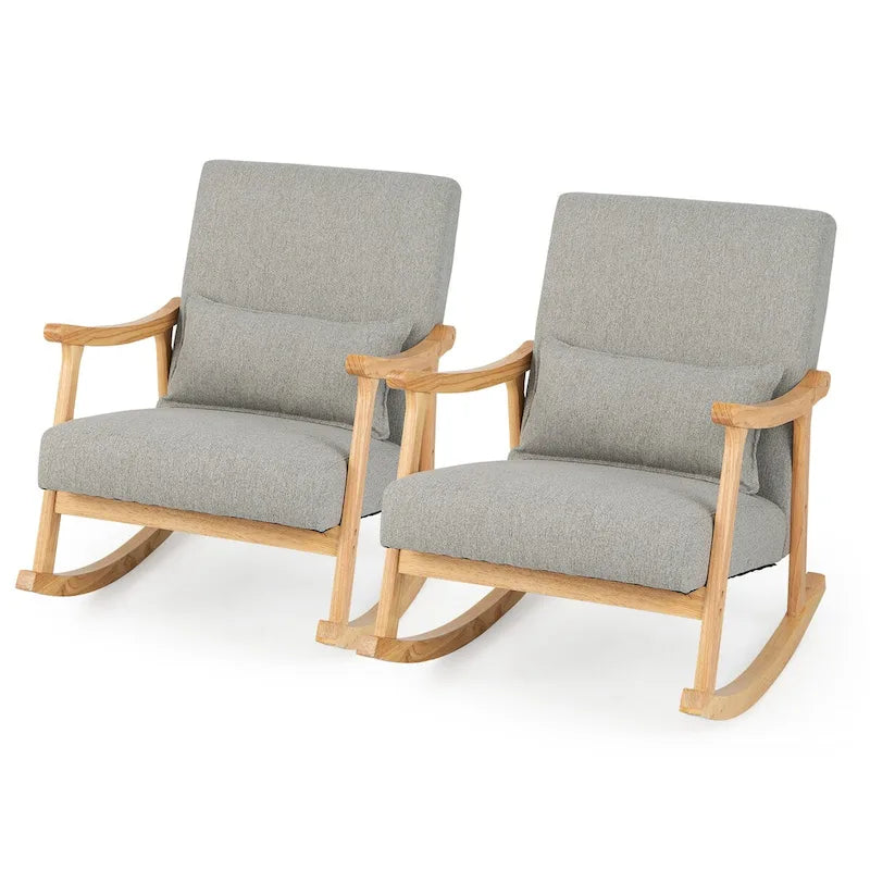 Costway Set of 2 Rocking Chairs with Pillow Rocking Armchairs with - See Details