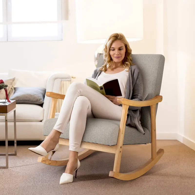 Costway Set of 2 Rocking Chairs with Pillow Rocking Armchairs with - See Details