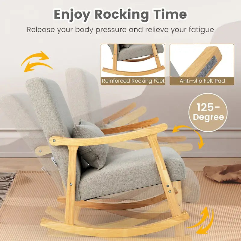 Costway Set of 2 Rocking Chairs with Pillow Rocking Armchairs with - See Details