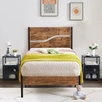 Taomika Bedroom Set of 3,Platform Bed Frame and Modern Nightstands Set of 2