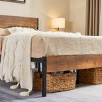 Taomika Bedroom Set of 3,Platform Bed Frame and Modern Nightstands Set of 2