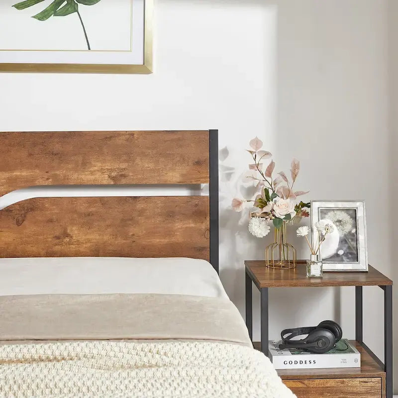 Taomika Bedroom Set of 3,Platform Bed Frame and Modern Nightstands Set of 2