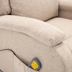 vidaXL Massage Chair Cream Fabric - 71 x 92 x 96 cm