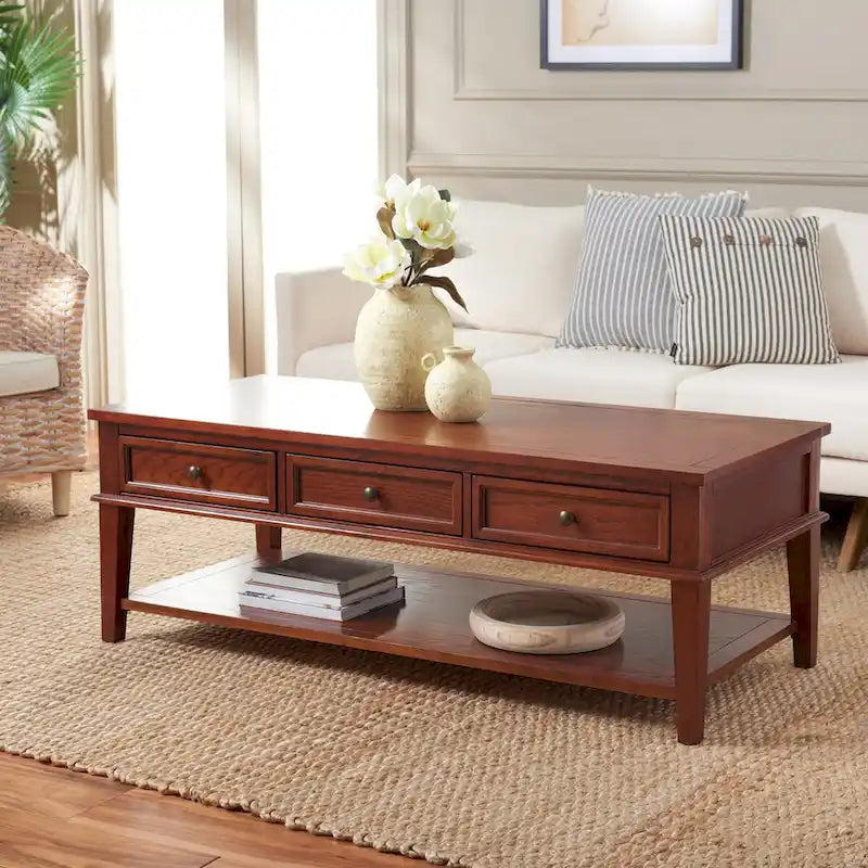  Tressie Sepia Traditional Rectangle Coffee Table - 54 x 23.6 x 19.3 - 54Wx24Dx19H