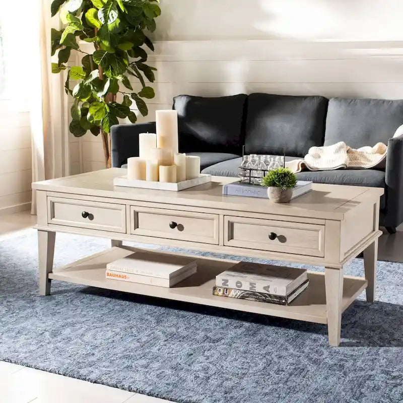 Tressie Sepia Traditional Rectangle Coffee Table - 54 x 23.6 x 19.3 - 54Wx24Dx19H