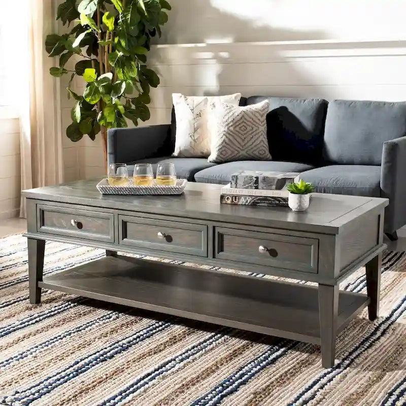 Tressie Sepia Traditional Rectangle Coffee Table - 54 x 23.6 x 19.3 - 54Wx24Dx19H