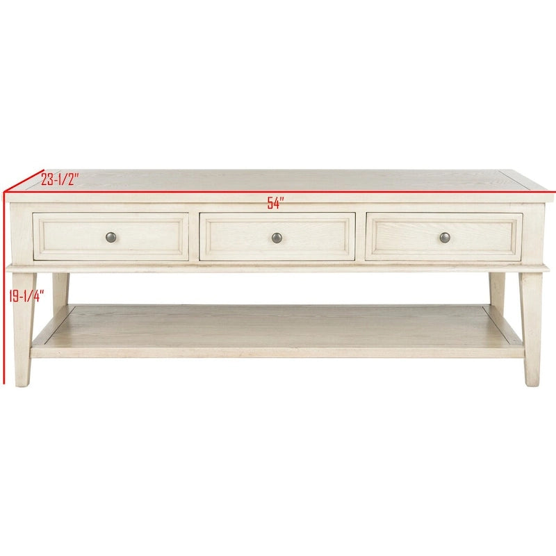 Tressie Sepia Traditional Rectangle Coffee Table - 54 x 23.6 x 19.3 - 54Wx24Dx19H