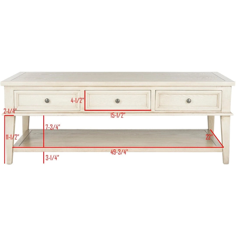 Tressie Sepia Traditional Rectangle Coffee Table - 54 x 23.6 x 19.3 - 54Wx24Dx19H