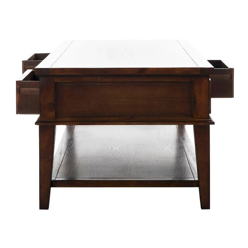 Tressie Sepia Traditional Rectangle Coffee Table - 54 x 23.6 x 19.3 - 54Wx24Dx19H