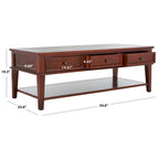 Tressie Sepia Traditional Rectangle Coffee Table - 54 x 23.6 x 19.3 - 54Wx24Dx19H