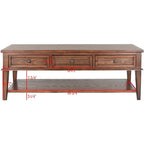 Tressie Sepia Traditional Rectangle Coffee Table - 54 x 23.6 x 19.3 - 54Wx24Dx19H