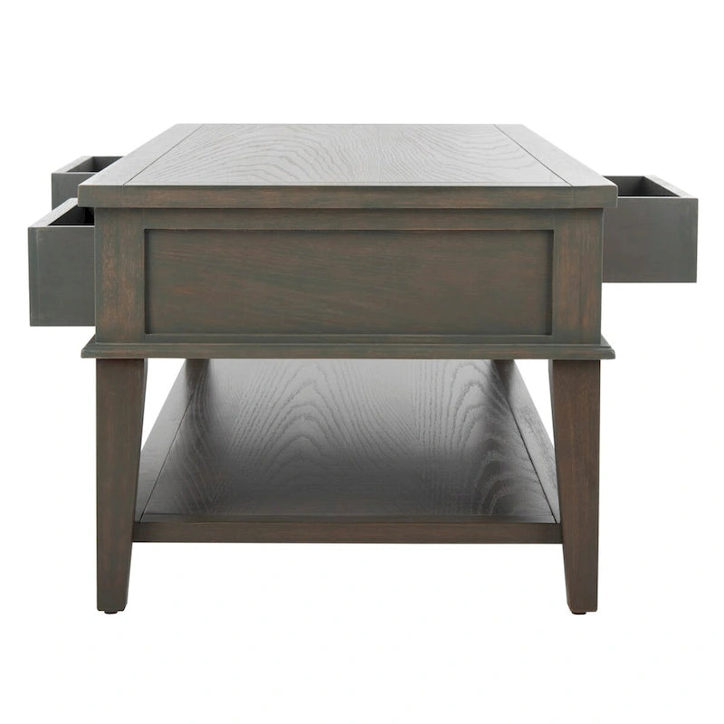 Tressie Sepia Traditional Rectangle Coffee Table - 54 x 23.6 x 19.3 - 54Wx24Dx19H