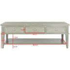 Tressie Sepia Traditional Rectangle Coffee Table - 54 x 23.6 x 19.3 - 54Wx24Dx19H