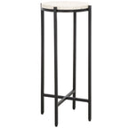 Morgana Round Marble Top Drink Table (Fully Assembled) - 11 In. W x 11 In. D x 26.5 In. H - 11Wx11Dx27H