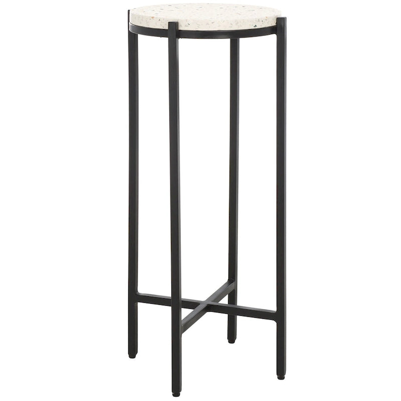Morgana Round Marble Top Drink Table (Fully Assembled) - 11 In. W x 11 In. D x 26.5 In. H - 11Wx11Dx27H