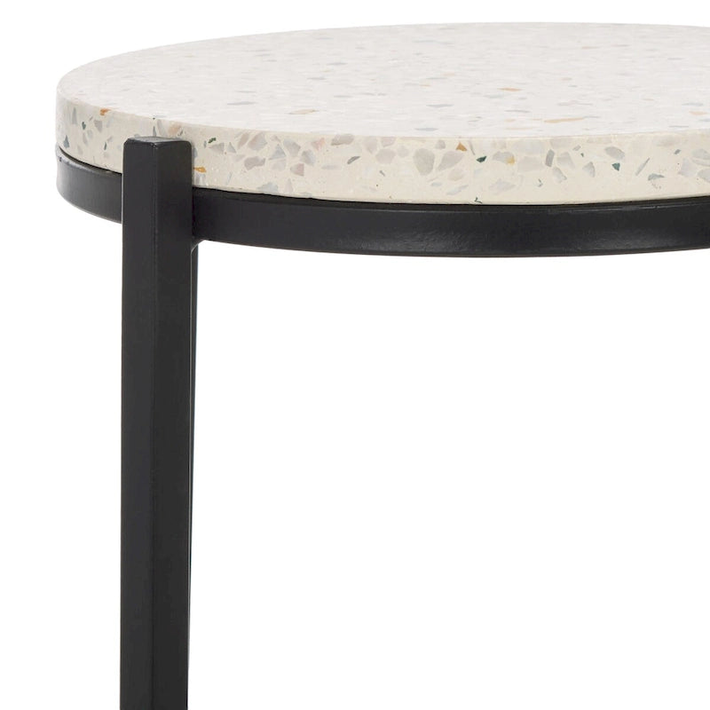 Morgana Round Marble Top Drink Table (Fully Assembled) - 11 In. W x 11 In. D x 26.5 In. H - 11Wx11Dx27H