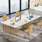 63-inch Executive Desk, Modern Office Desk with Strong Metal Frame for Home Office