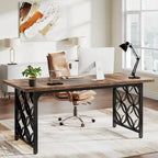 63-inch Executive Desk, Modern Office Desk with Strong Metal Frame for Home Office
