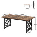 63-inch Executive Desk, Modern Office Desk with Strong Metal Frame for Home Office