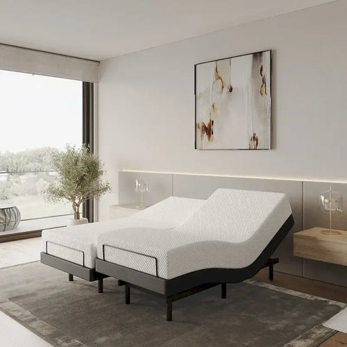 Adjustable Massaging Bed Frame Base with Wireless Remote