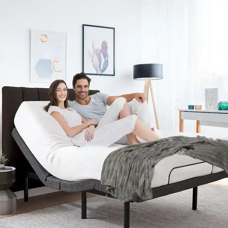 Adjustable Massaging Bed Frame Base with Wireless Remote