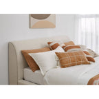 Louis Upholstered Platform Bed in Natural Linen