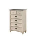 Roseanne 5 Piece Cream Brown Panel Bedroom Set