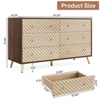 6-Drawer Storage Cabinet Dresser with Metal Legs for Bedroom Living Room Entryway